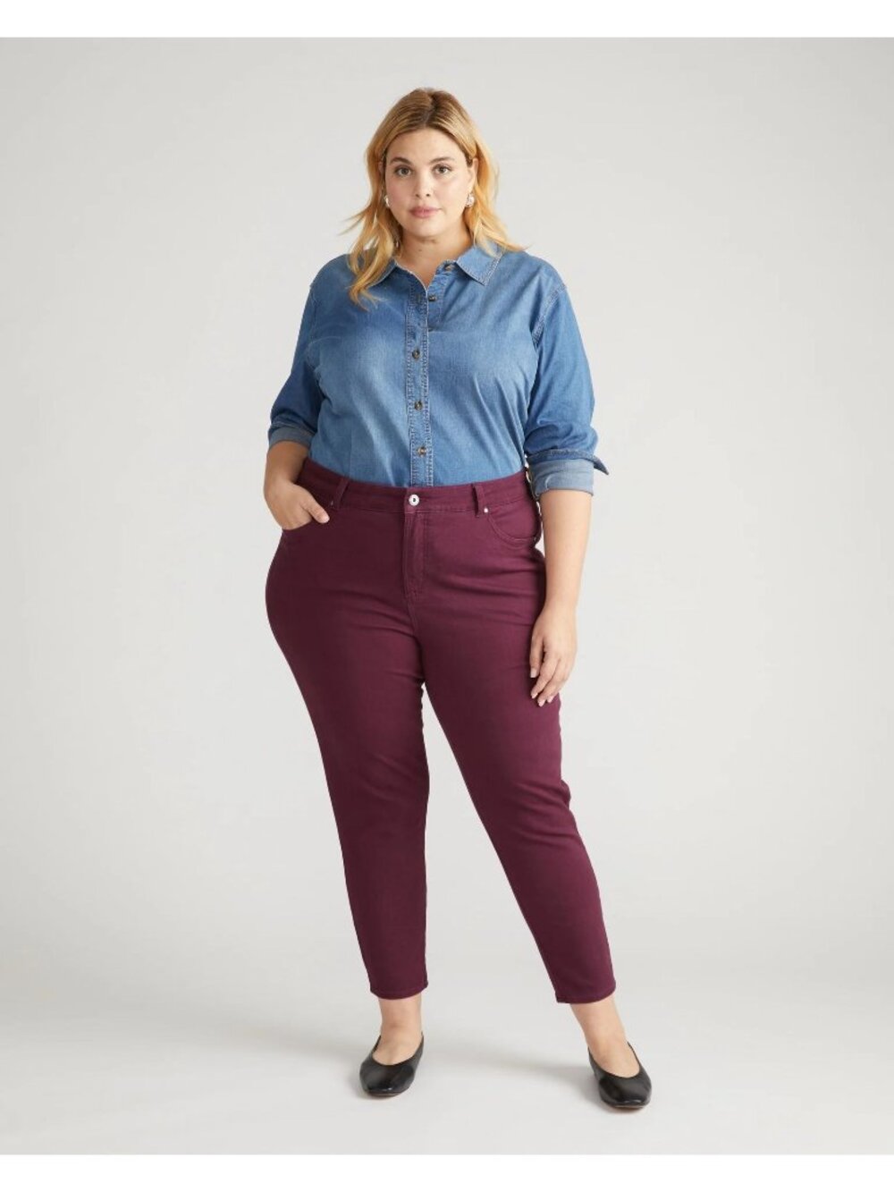 Loft Sutton Pants Size 10 Skinny High Rise Burgundy Dark Wash Slim Fit